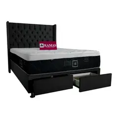 KAMAS - DORMITORIO 2 PLAZAS SAFYNNTE + CABECERA EMPERATRIZ - NEGRO