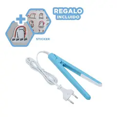 RYBIU IMPORT - Plancha de Cabello para Estilizar Celeste Y+Regalo Stickers