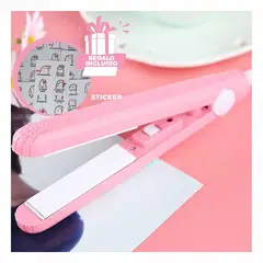 RYBIU IMPORT - Plancha de Cabello para Estilizar Rosado Y+Regalo Stickers