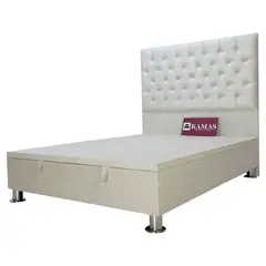 KAMAS - BOX ESPACIO 2 PLAZAS + CABECERA PEDESTAL CAPITONEADA - BLANCO