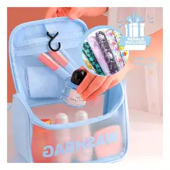 RYBIU IMPORT - Pack12 Estuche para Maquillaje Celeste Y+Papel de Regalo