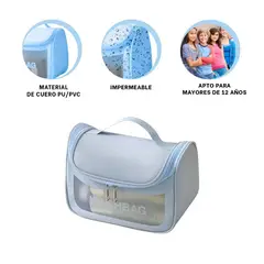 RYBIU IMPORT - Pack4 Portador de Cosmeticos Celeste Y+Papel de Regalo