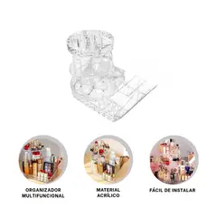 RYBIU IMPORT - Pack4 Organizador para Maquillaje Cuadrada Y+Papel de Regalo