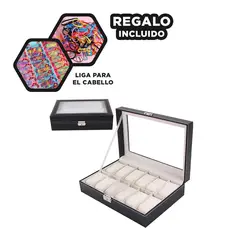 RYBIU IMPORT - Caja Versatil para Guardar Relojes Negro Y+Ligas de Regalo