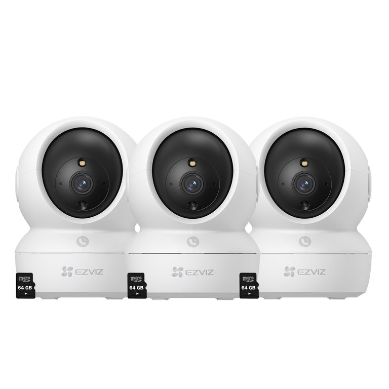 Kit 3 Cámaras IP H6C PRO 2MP Sonido Doblevía Botón llamada 64GB