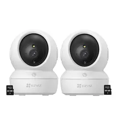 EZVIZ - Kit 2 Cámaras IP H6C PRO 2MP Sonido Doblevía Botón llamada 64GB