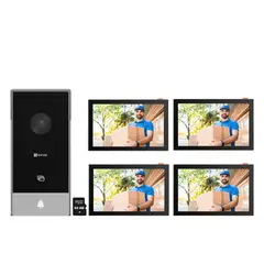 EZVIZ - Videoportero Wifi HP5 Full HD 3 Modos Desbloqueo + 3 Monitores 64GB