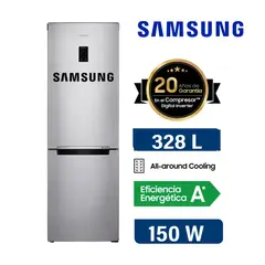SAMSUNG - Refrigeradora No Frost 328L Bottom Freezer All Around Cooling Inox RB33J3230SAPE