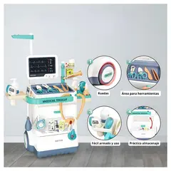 GENERICO - Carrito Médico Infantil Grande 26pcs Juguemos al Doctor