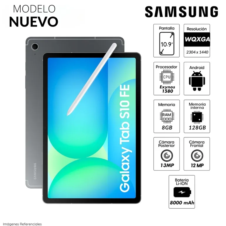 Tablet Galaxy Tab S10 FE 10.9 pulg. WUXGA 128GB 8GB RAM -Gray