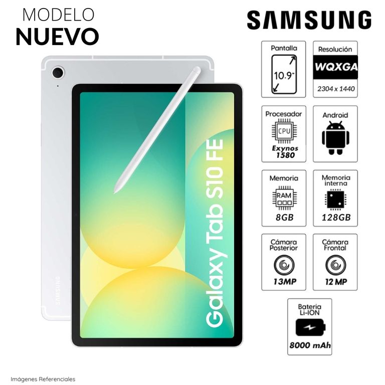 Tablet Galaxy Tab S10 FE 10.9 pulg. WUXGA 128GB 8GB RAM - Silver