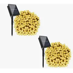 GENERICO - Kit De 2 Luces NAVIDEÑAS LINEAL Hilo Led Solares Arbol Jardin Hogar Navideño