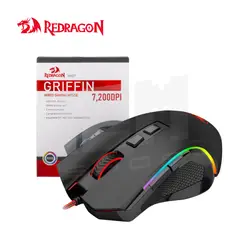 REDRAGON - Mouse Gamer Griffin M607 RGB 7200 DPI Negro