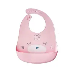 RYBIU IMPORT - Babero de Silicona Infantil con Estampado en Color Rosado