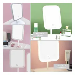 RYBIU IMPORT - Pack4 Espejo de Maquillaje Led en Blanco Y+Regalo Stickers