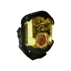 GENERICO - Faro Pirata de Trabajo Redondo Luz Laser 7 Amarillo