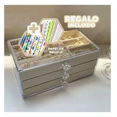 RYBIU IMPORT - Pack6 Caja Util para Anillos en Beige Y+Papel de Regalo