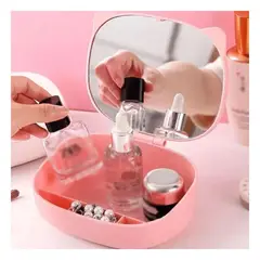 RYBIU IMPORT - Pack6 Caja Organizadora y Espejo en Color Rosado