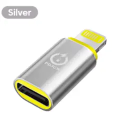 OEM - ADAPTADOR DE USB TIPO-C A LIGHTNING IPHONE PD 30W SILVER