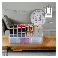 RYBIU IMPORT - Pack6 Estuche de Cosmeticos Transparente Y+Regalo Stickers