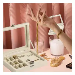 RYBIU IMPORT - Pack12 Joyero Multifuncional para Senoritas en Color Beige