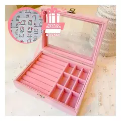 RYBIU IMPORT - Pack12 Joyero Clasificador en Color Rosa Y+Regalo Stickers