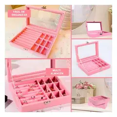 RYBIU IMPORT - Pack4 Joyero Clasificador en Color Rosa Y+Regalo Stickers