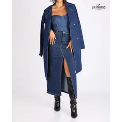 JHAN HIDS - Saco Largo Denim Dakota