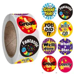 GENERICO - 100 stickers en rollo great, well done