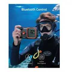 TELESIN - Case acuático para celular universal con control remoto