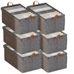 GENERICO - Organizador de ropa plegable PACK 6 UND con marco de acero y tapa