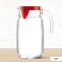 GENERICO - Jarra de Vidrio Tabola Tapa Rojo 1.80 l