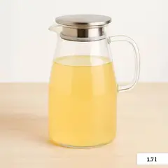 ICHIMATSU - Jarra de Vidrio Borosilicato Tapa de Metal 1.70 l