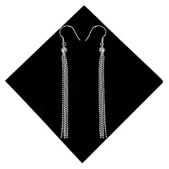 GENERICO - Aretes Largos Fiesta Mujer Disco Regalo Mamá Novia Plata 925