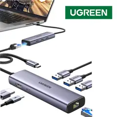 UGREEN - 15598 Revodok Hub USB-C 6 en 1 100W HDMI 4K rj45 1000Mbps