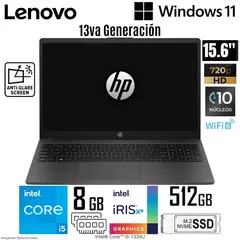 HP - Laptop 250 G10 Intel Core i5-1334U 8GB RAM 512GB SSD 15.6" HD Gris - B5UU9AT