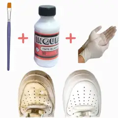 GENERICO - Tinte cuero blanco renovar zapatillas cartera correa mueble kit 3 en1