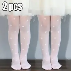 GENERICO - Medias Blancas con Corazones para Niña Pack de 2
