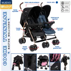 EBABY - Coche para bebe Mellicero Twinease Azul