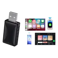 PUREPOWER - Mini-Adaptador Apple CarPlay y Android Auto Inalámbrico Original