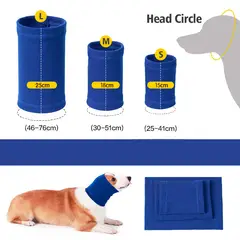 GENERICO - Protector para Cabeza Antiestrés para Mascotas Azul Talla S