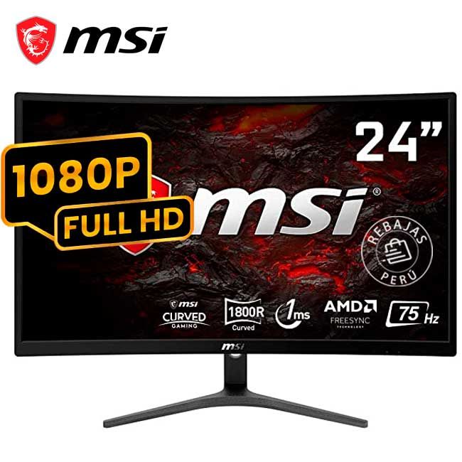 Monitor Gaming Optix G241VC 24” Full HD 75Hz 1ms Curvo FreeSync
