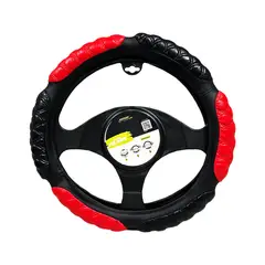 OREGON - Cubre Volante Timón Anti Stress 38cm Negro Rojo 2 Costura