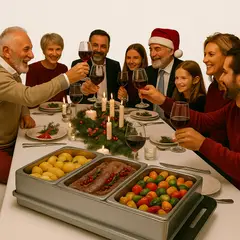 ALFANO - Samovar Calentador y Servido Buffet de 3 divisiones