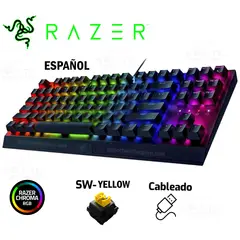 RAZER - TECLADO BLACKWIDOW V3 TKL MECHANICAL SWITCH YELLOW CHROMA BLACK