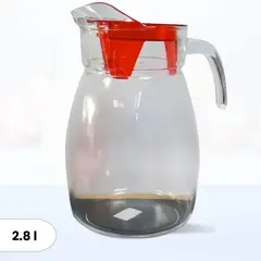 ICHIMATSU - Jarra de Vidrio Mancora Tapa Rojo 2.80 l