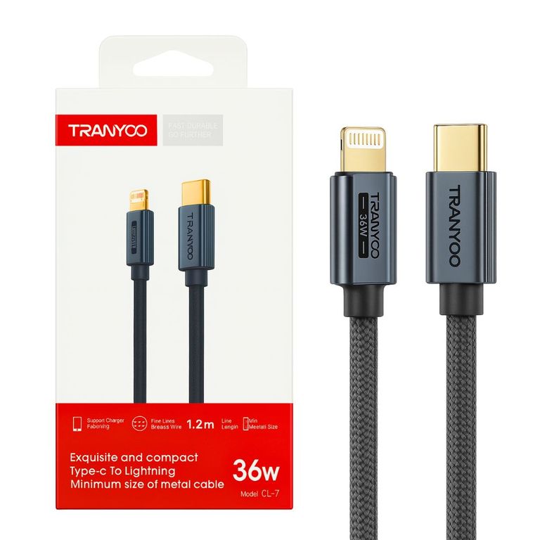 Cable USB-C a Lightning 1.2 m 36W con Punta Metálica Mini CL-7