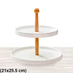 ICHIMATSU - Porta bocaditos de Loza 2 pisos (21x25.5 cm)