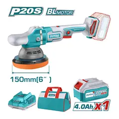 TOTAL TOOLS - Pulidora Angular 20V 150MM 6pulg Brushless Maleta Total -TAPLI20151