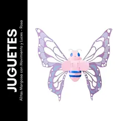 GENERICO - Alitas Mariposa con Movimiento y Luces Rosa